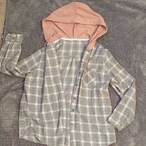 Plaid Hooded Kids Jacket